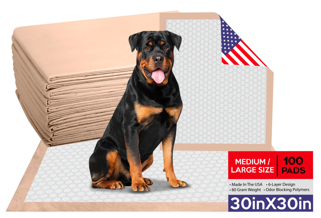 AbsorbEase Disposable MEDIUM/LARGE 30x30 Inch Underpads | Puppy Training Housebreaking Pads - Premium Disposable Absorbent Chux with HexaFlex™ Technology, Bed and Floor Protectors